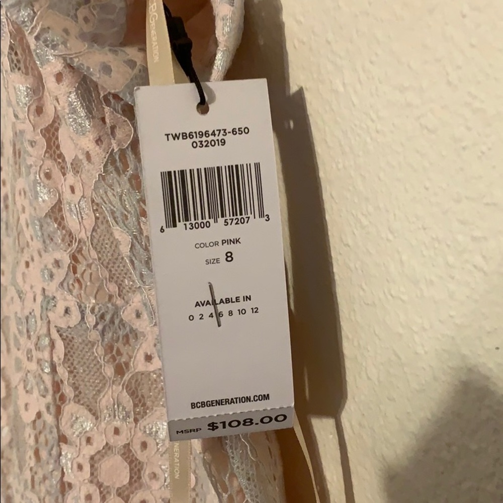 BCBGeneration Ruffle Hem Mini Lace Sheath Dress - Picture 7 of 8